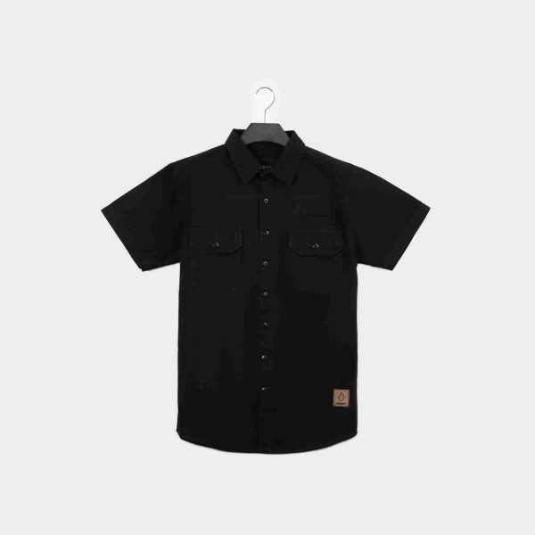 Classic Black Short Sleeve Button-Downs